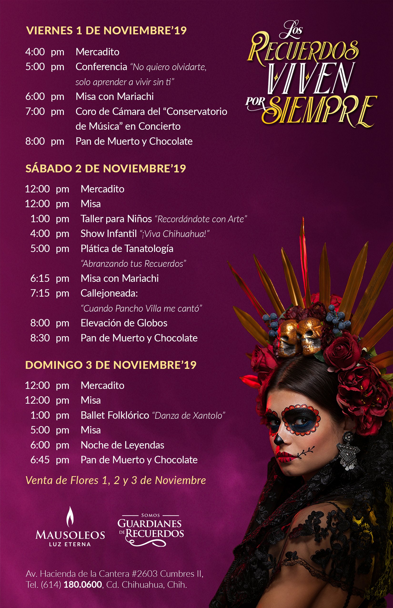 Programa Día de Muertos 2019 Mausoleos Chihuahua